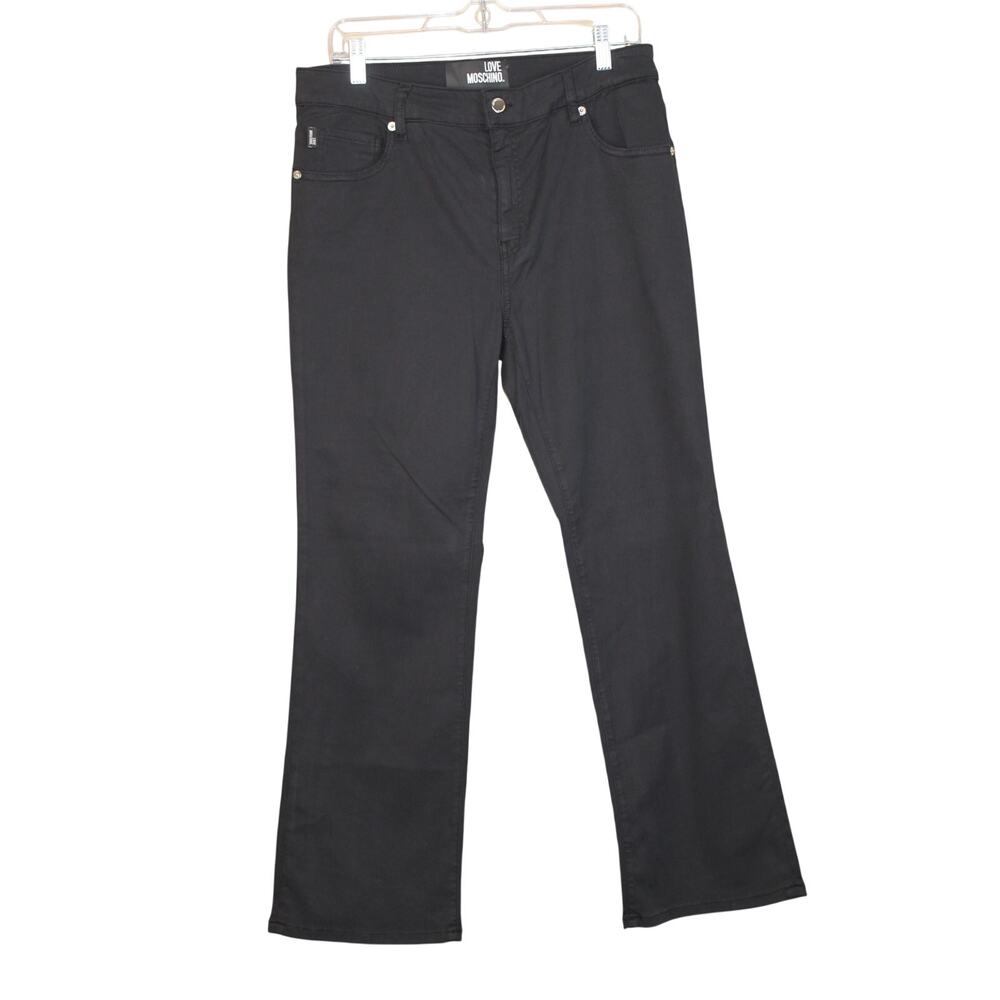 Love Moschino Black Lightweight‎ High Rise Straight Casual Pants Casual Size 31